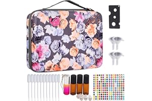 PAIYULE Essential Oils Storage Hold 70 Bottles - Carrying Hard shell Organizer Case for Artnaturals/for Young Living/for Radha/for Doterra Aromatherapy Essential Oils 5ml, 10ml, 15ml - Lavender