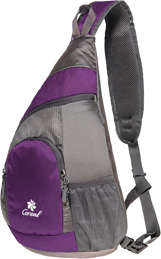 Sling Shoulder Bag Crossbody Backpack Chest Pack Mini Outdoor Daypack Purple