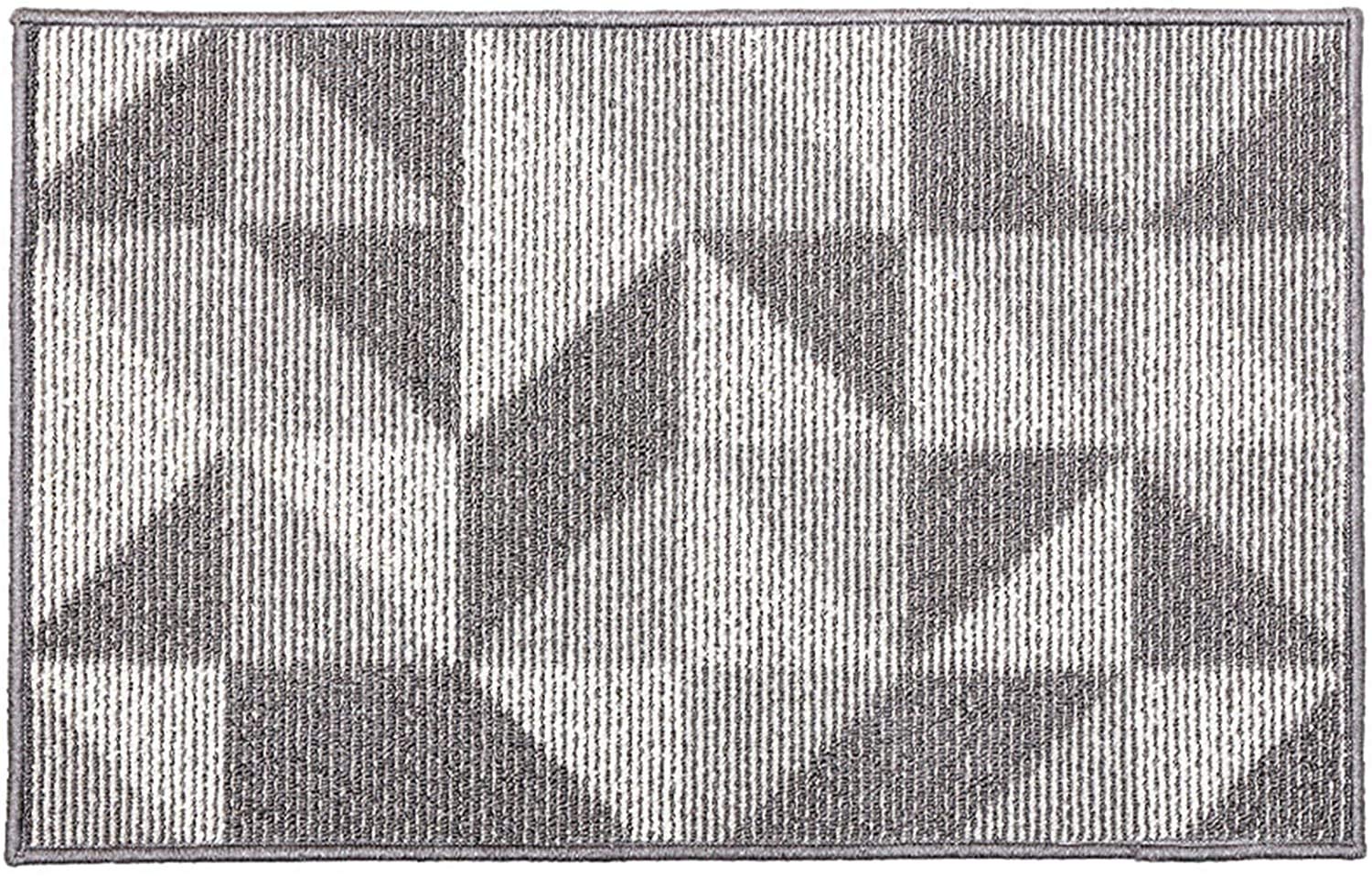 CHICHIC Indoor Doormat 80 x 120 cm Welcome Mat Front Back Indoor Door Mats for Home Entrance Entry Way Entry Rug Floor Mat Machine Washable Rugs Inside Non Slip Outdoor Rugs, (Pattern B Gray)