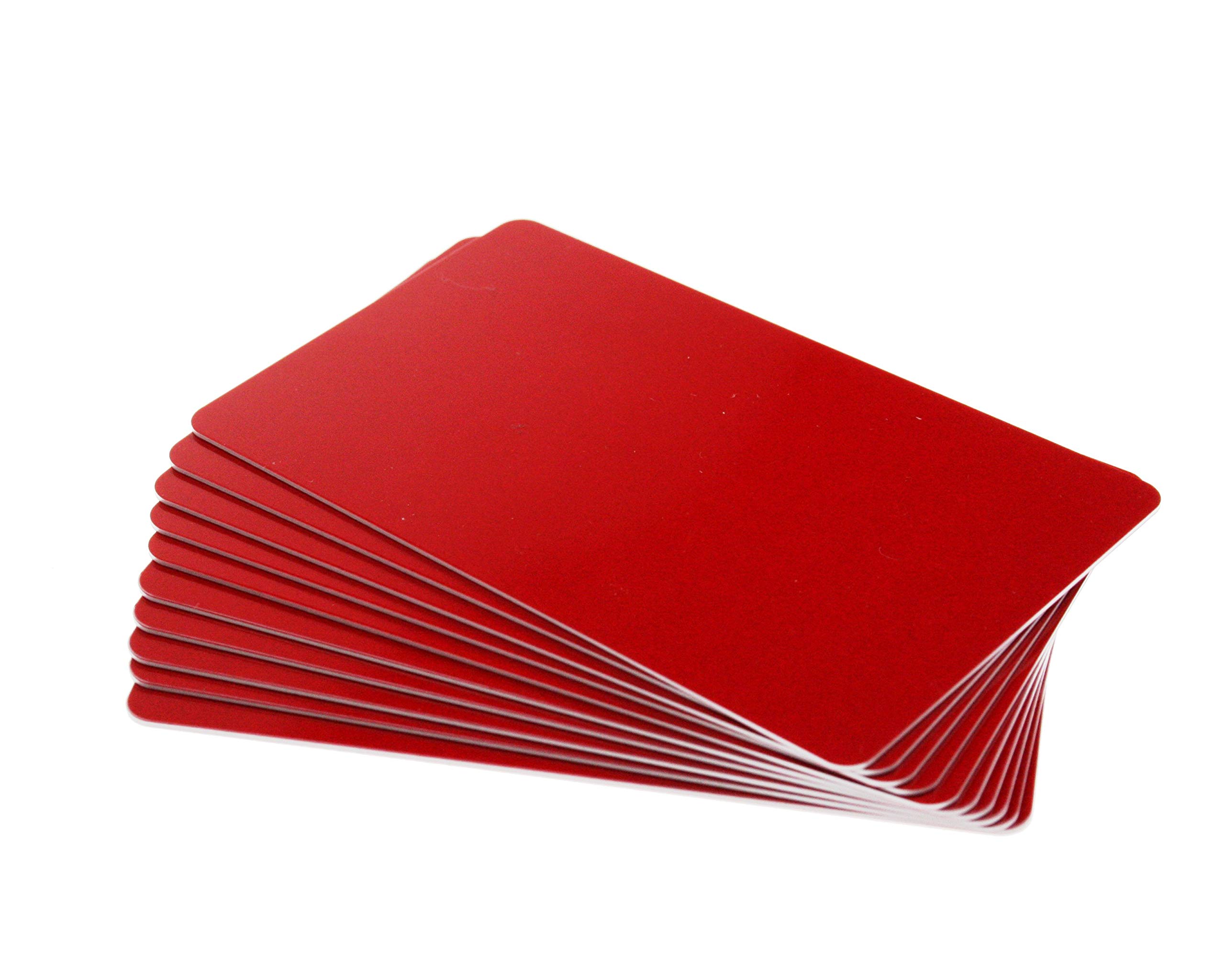 100 x PerfectID Premium ISO Quality PVC Plastic Plain Blank CR80 ID Card of Size 86x54mm (Credit Card Size) & 760 Microns Thickness. (Red)
