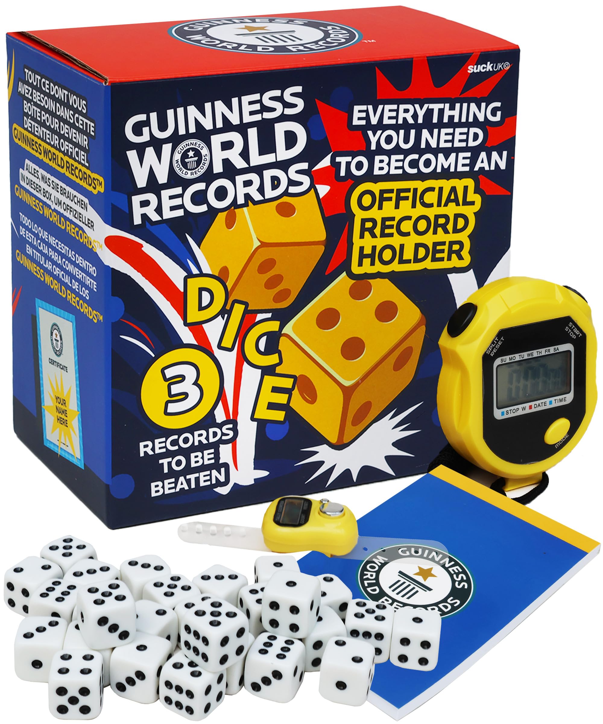 Guinness World Records 2026 Dice Kit - Record Breaker Kit - Dice Games For Kids & Adult - World Record Holder - Official Guinness Book Records - Achievement Stacking Games - Stocking Fillers For Kids โ image 1
