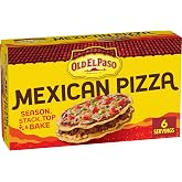 Old El Paso Mexican Pizza Kit with Queso Sauce, 12 ct, 10.66 oz | Includes 12 Tostadas, Seasoning, Taco Sauce &amp; Queso Sauce, Makes 6 Mexican Pizzas, Season, Stack, Top &amp; Bake Method