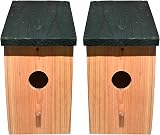 RAM 2x Wooden Bird Nesting Box Nest Bird House Blue Tit Robin Sparrow view 2