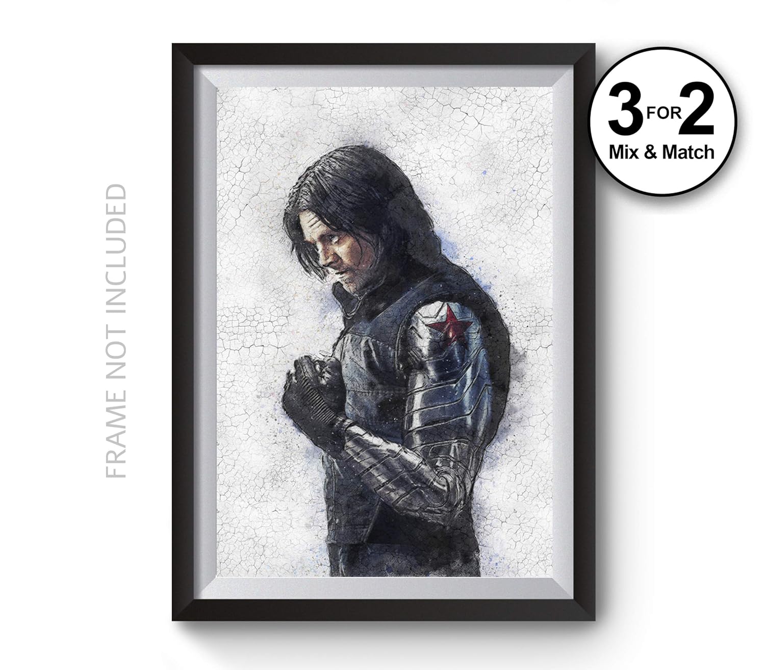Bucky Barnes Art Print Winter Soldier Giclee Painting Avengers
