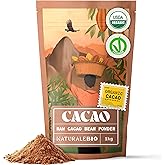 NaturaleBio Organic Cacao Powder 1kg, Cocoa Powder Unsweetened, Natural and Pure - Produced from Raw Cacao Beans. Source of M