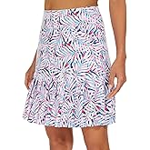 M MOTEEPI 19" Golf Skirts for Women Knee Length Ruffle Hem Skirt Tennis Skirt Athletic Skort for Workout Running