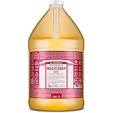 Dr. Bronner's Magic Soap Pure-Castile Liquid Soap (Rose, 1 Gallon) - Made with Organic Oils, 18-in-1 Uses: Face, Body, Hair, Laundry, Pets and Dishes, Concentrated, Vegan, Non-GMO
