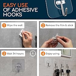 GLUIT Adhesive Wall Hooks for Hanging Heavy Duty 22