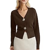 VATEAMI Sweaters for Women Long Sleeve V Neck Lightweight Knitted Outerwear Pullover Sweaters Trendy Tops