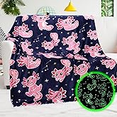 Axolotl Blanket for Girls, Pink Axolotl Gifts Toys for Kids Girls Birthday, Soft Salamander Throw Blanket Fuzzy Fleece Bedding for Sofa Bed Camping Bedroom Decor 50x60 inch