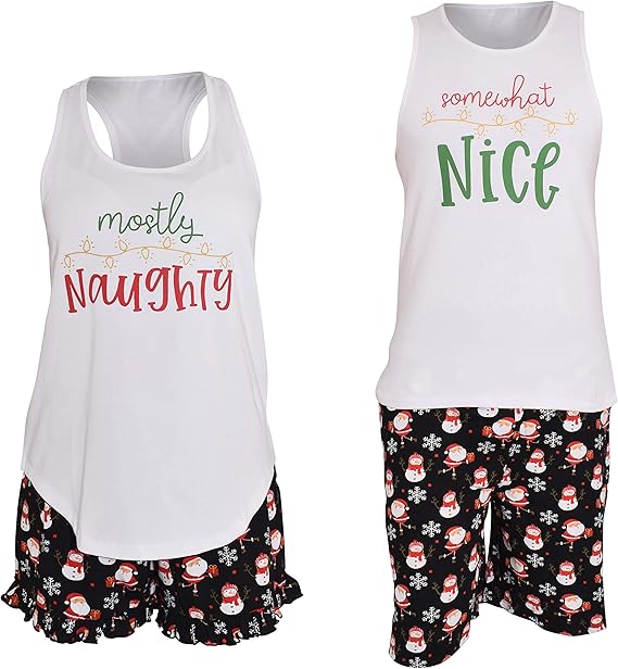 Unique Baby UB His and Hers Naughty and Nice Matching Christmas Pajama