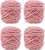 TSLBW Knitting Wool Yarn 4 x 100g Multi-Colored Soft Chunky Chenille