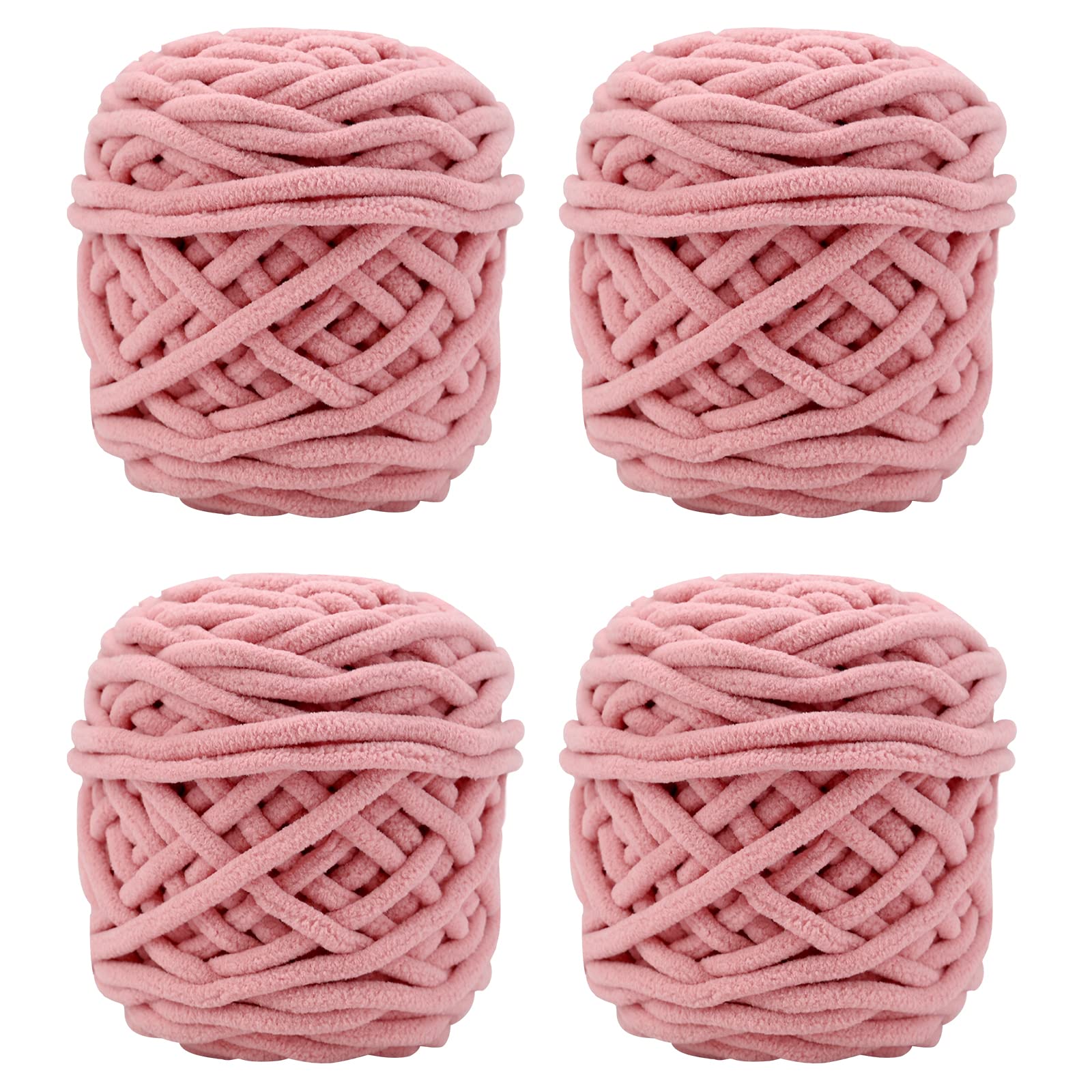 Knitting Wool Yarn 4 x 100g Multi-Colored Soft Chunky Yarn for Crochet Projects Making Plush Balls Handmade Bags Sweaters Shoes Hats Sweaters Blankets Scarves — image 1
