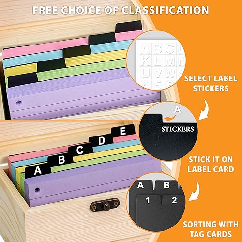 MOBYKE Index Card Holder, 3x5 Recipe Box with Cards and Dividers 250 Pcs Business Card Organizer MOBYKE Index Card Holder, 3x5 Recipe Box with Cards and Dividers 250 Pcs Business Card Organizer