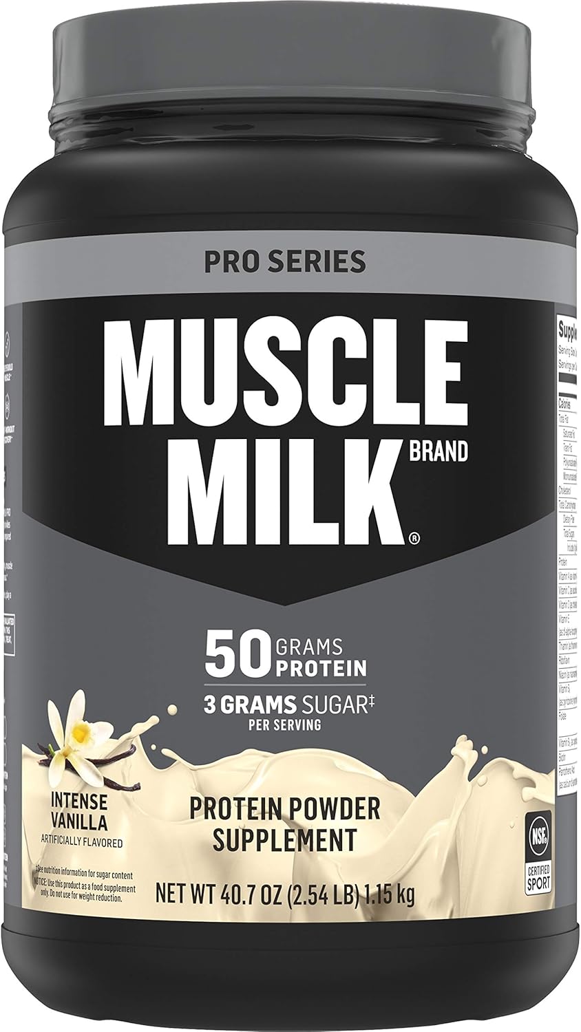 Muscle Milk Pro Series Protein Powder, Intense Vanilla, 50g Protein, 2.47 Pound, 14 Servings: Health & Personal Care