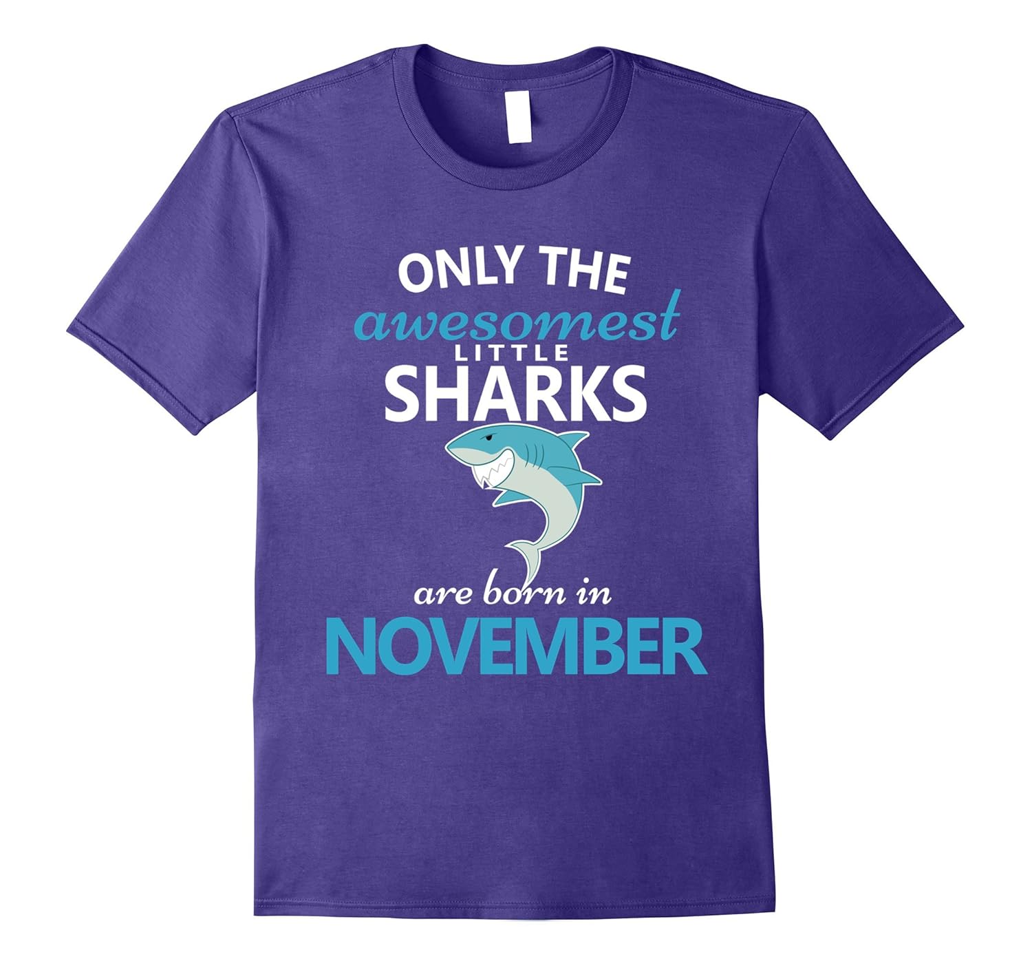 Shark November Birthday T-Shirt Boys Girls Great White Tee-ANZ