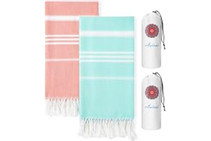 ANTFUNY 2 Packs Cotton Turkish Beach Towels Quick Dry Sand Free Oversized Bath Pool Swim Towel Extra Large Xl Big Blanket Adult Travel Essentials Cruise Accessories Must Haves Clearance Vacation Stuff