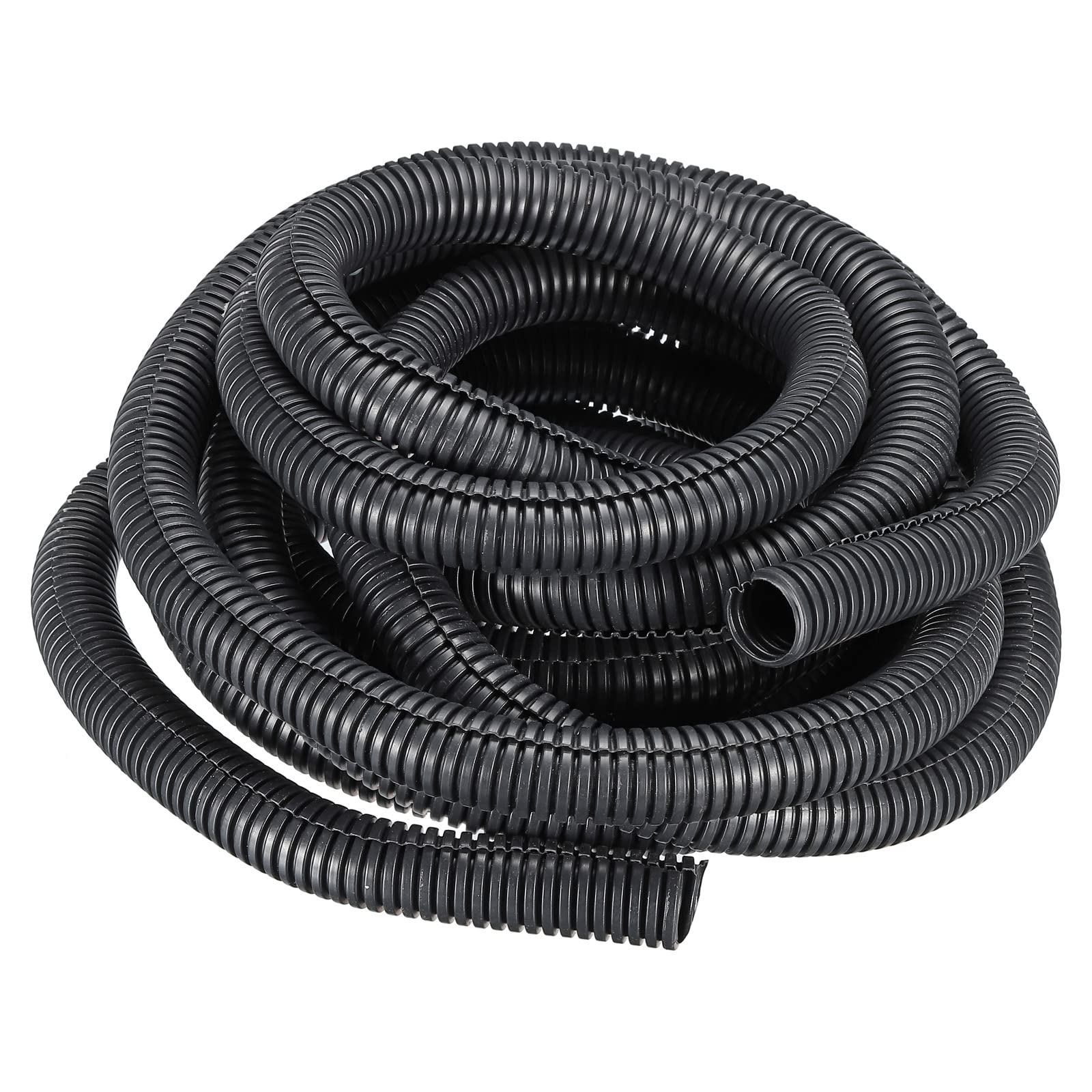 DMiotech 21mmx19mmx5m PVC Split Corrugated Tubing Indoor Outdoor Wire for Wrap Tidy Office Garden