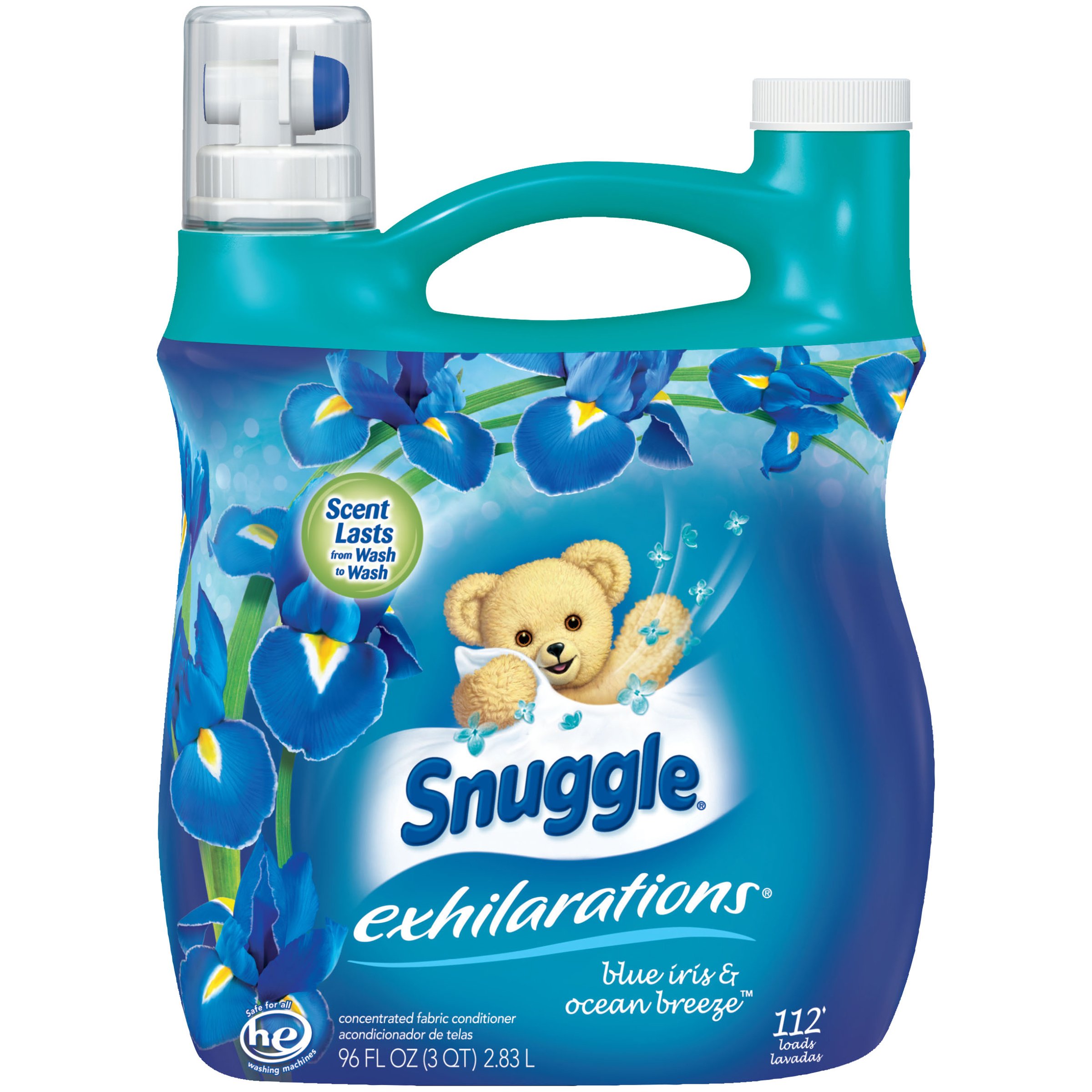 Snuggle Exhilarations Blue Iris and Ocean Breeze Fabric Softener, 96 Oz (1)