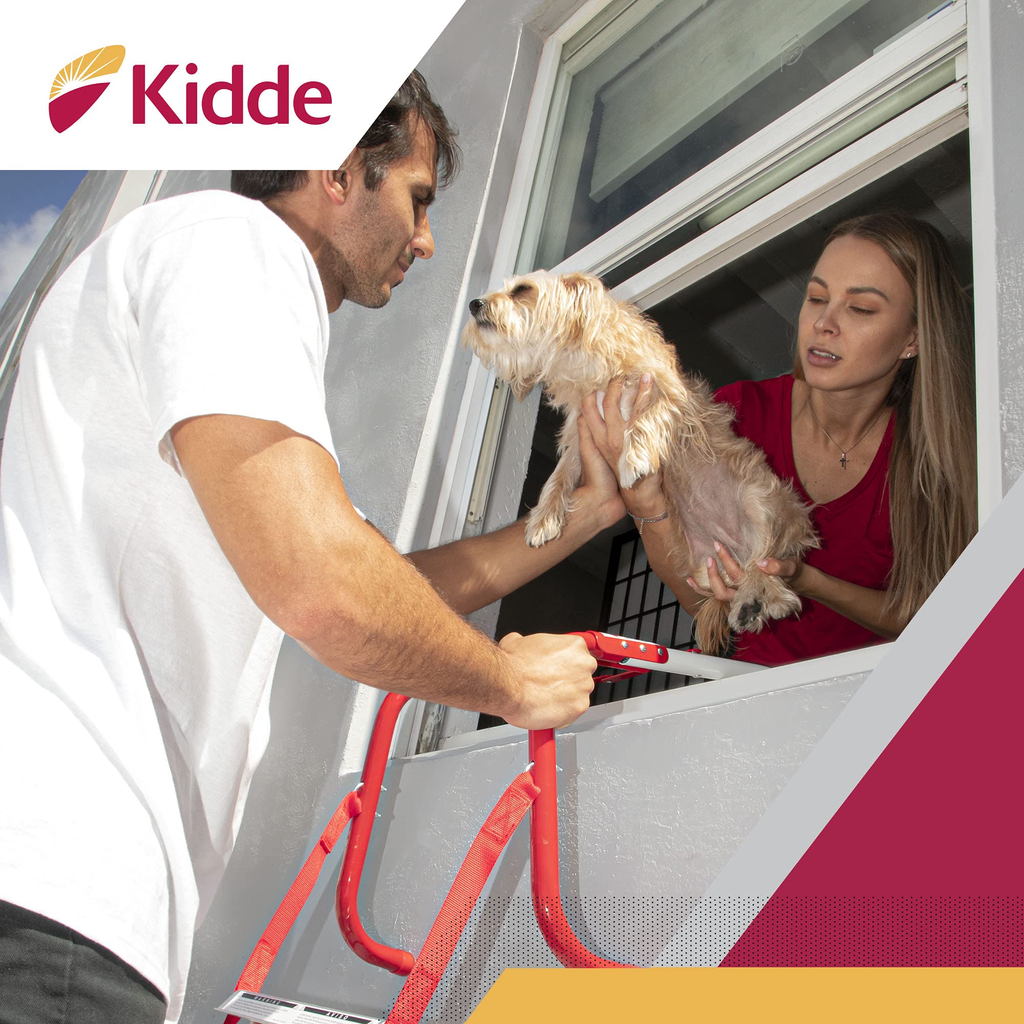 Kidde Fire Escape Ladder, 2Story Rope Ladder, Extends To 13Feet, Anti