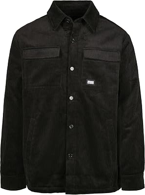 Casaco de veludo cotelê para homens, preto, XL