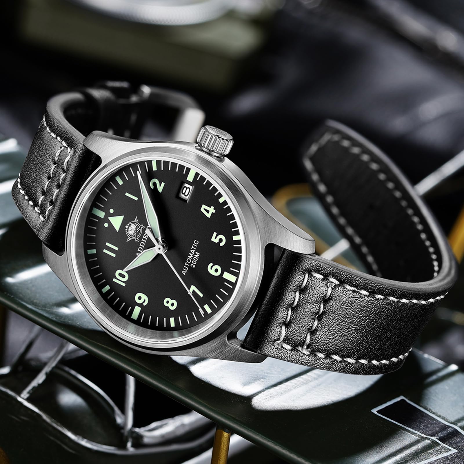 ADDIESDIVE Automatic Watches for Men Stainless Steel NH35A Movement Diver 200 M Luminescent Dial Analog Dress Watch