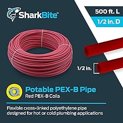 SharkBite 1/2 Inch x 500 Feet Red PEX-B, PEX Pipe