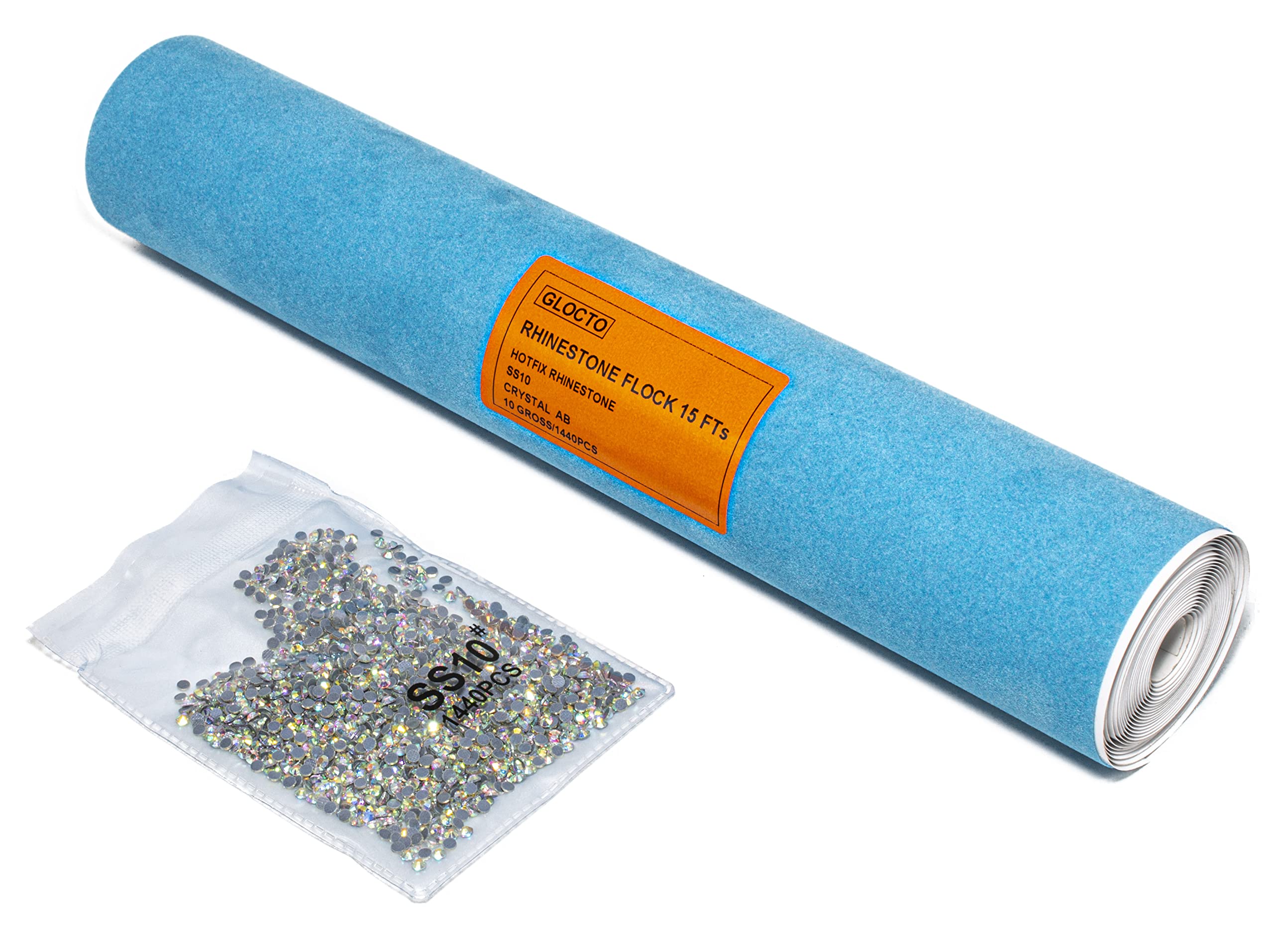 Photo 1 of GLOCTO Rhinestone Flock in Roll 12" x 15Feet for Rhinestone Template Stencil Rhinestone Flock for Hotfix Rhinestones and Vinyl Cutting Machine