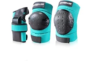 METROLLER Adult & Kids Protective Gear Set for Men, Women Youth Knee Pads, Elbow Pads & Wrist Guards 3 in 1 for Skateboarding Multi-Sports Protective Gear