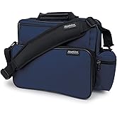 Hopkins Medical Products Home Health Shoulder Bag, 600D Waterproof Exterior, Large Storage Compartments, Removable Adjustable Shoulder Strap for Ultimate Comfort, 14x11.5x8 Inches, Navy