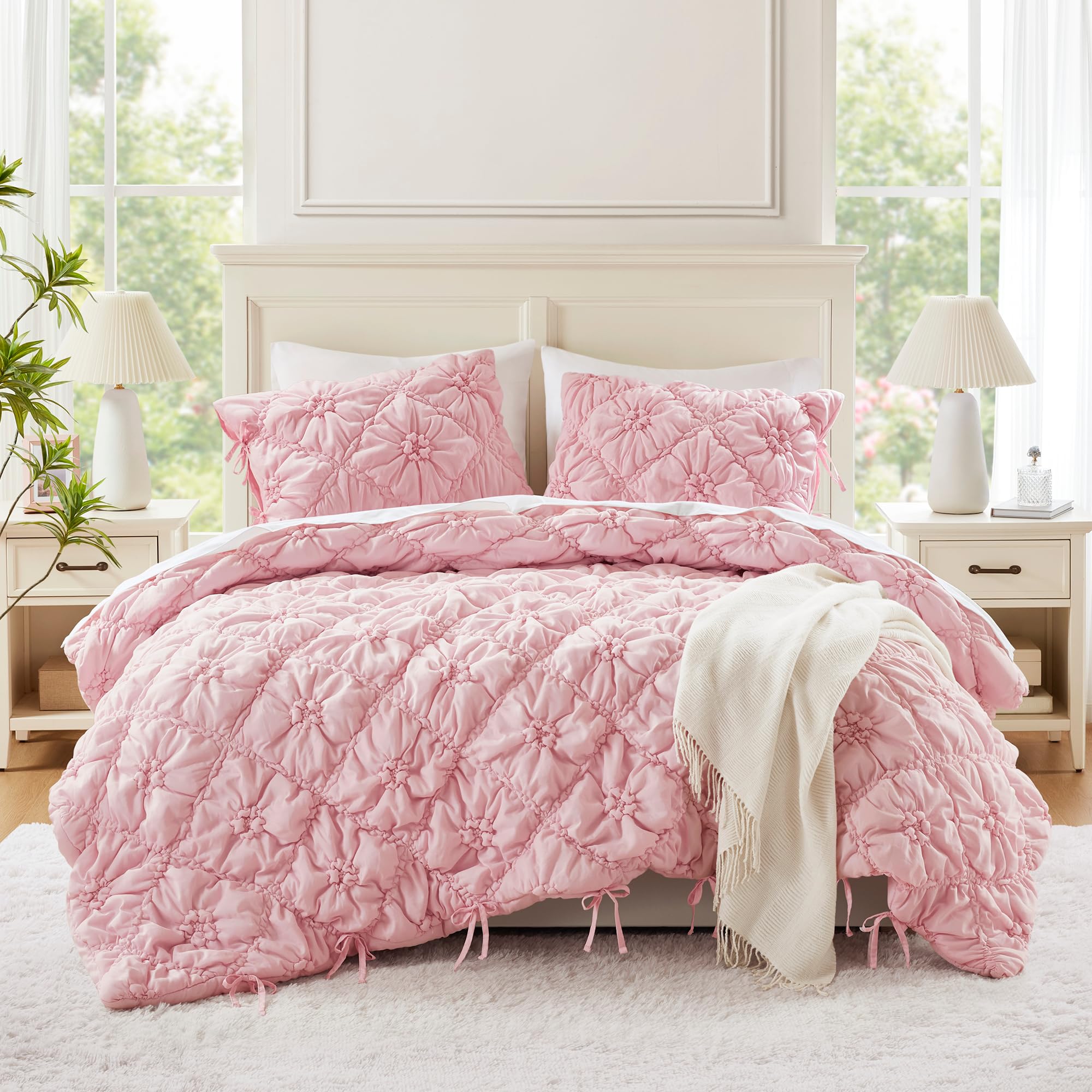 Photo 1 of ***MISSING PARTS***
Intelligent Design Queen Comforter Set – Pink Lily Puffy Floral Shabby Chic Boho Bedding, Ultra-Soft, Lightweight & All-Season, Full/Queen