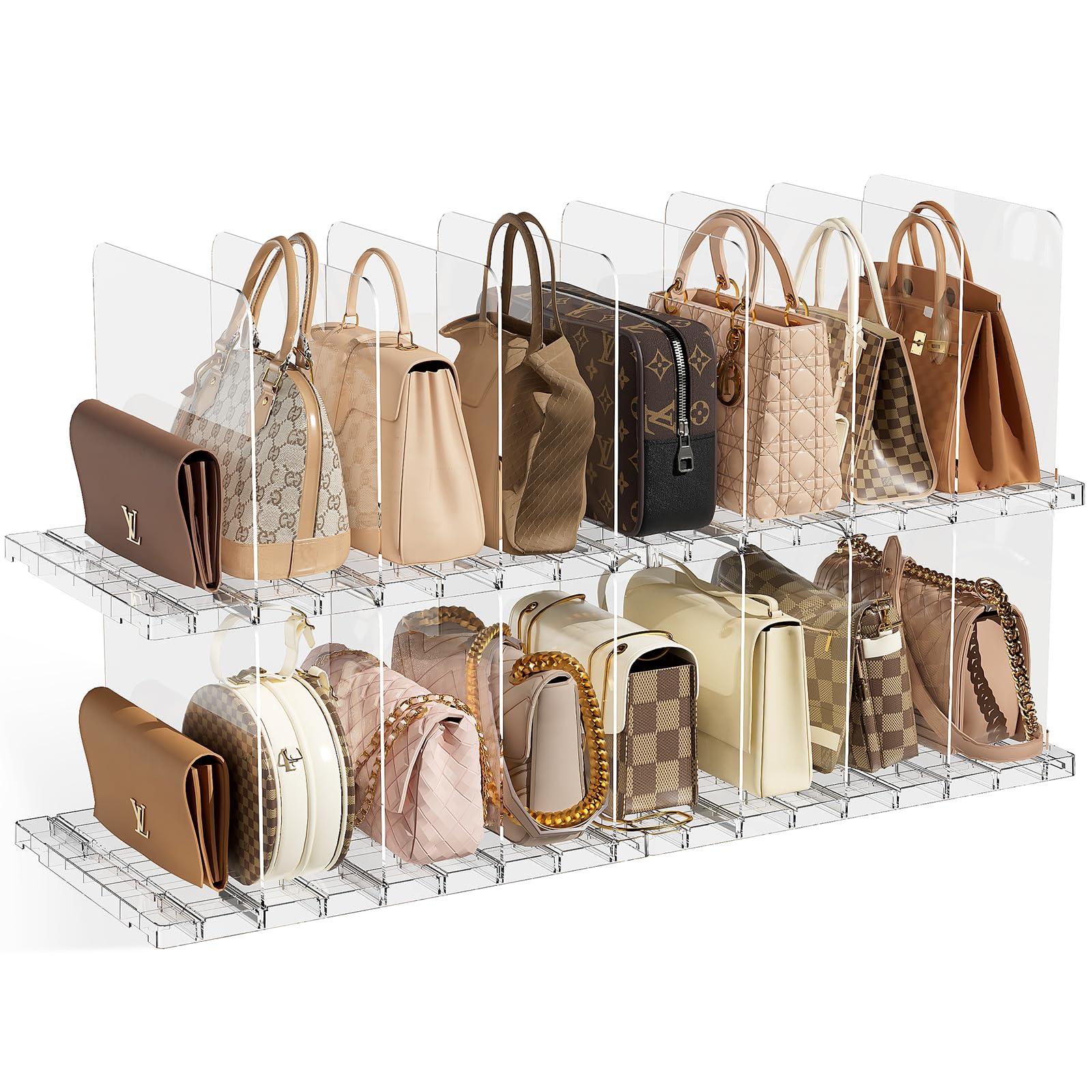 JOYZAN Adjustable Purse Organizer for Closet, Shelf Dividers for Closet ...