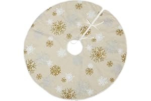 VGIA 48 inch Christmas Tree Skirt with Snowflake Pattern Christmas Decoration