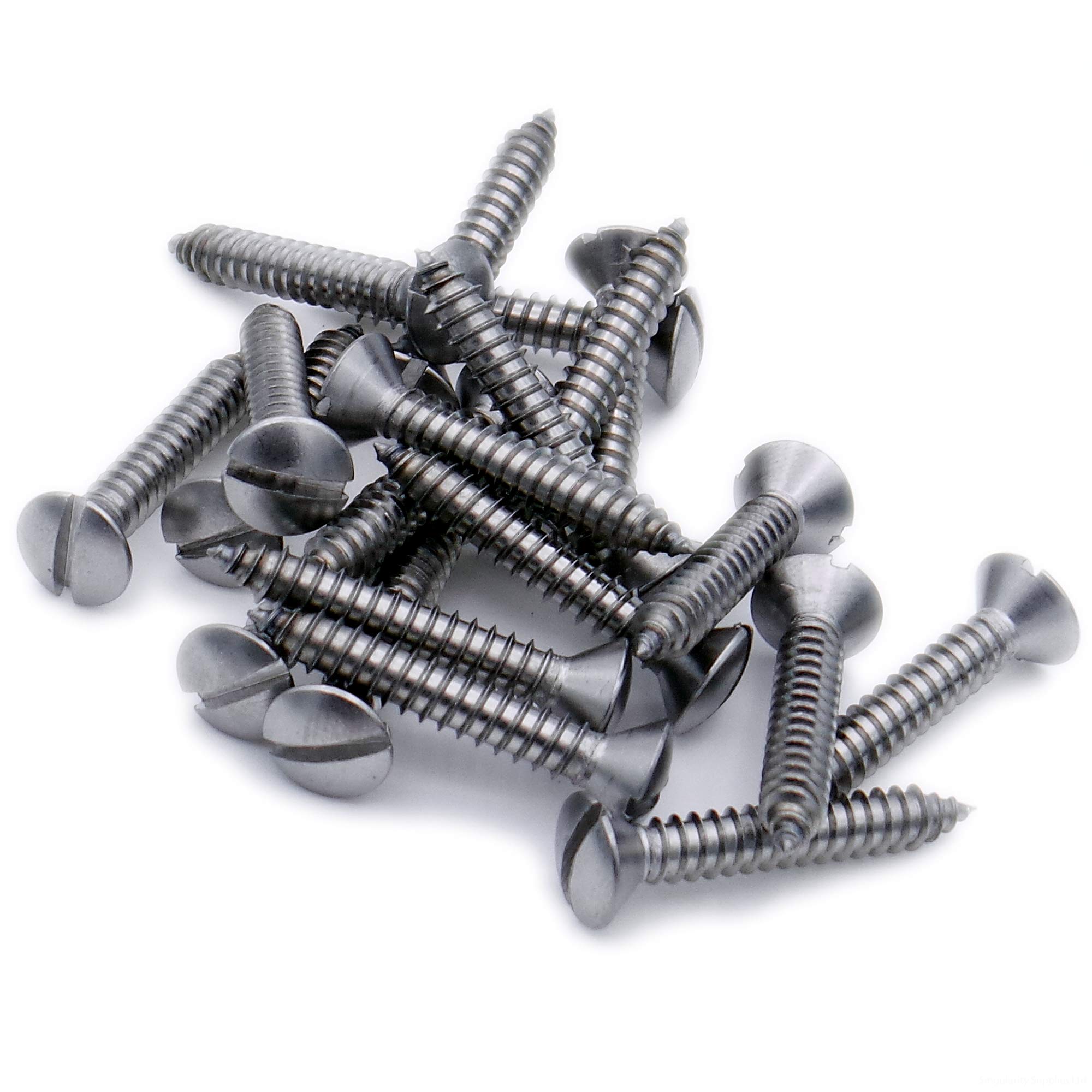 No.14 x 1.5 (6.3mm x 38mm) Slot Raised Countersunk Self-Tapping Screw - Stainless Steel (A2) (Pack of 20)