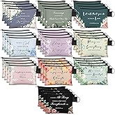 Sunnymove 40 Pcs Christian Small Coin Purse for Women Bulk Religious Cosmetic Bags Inspirational Bible Verse Mini Pouches Church Gift Wallet Bag with Zipper for Travel Women Mother(Morandi Style)