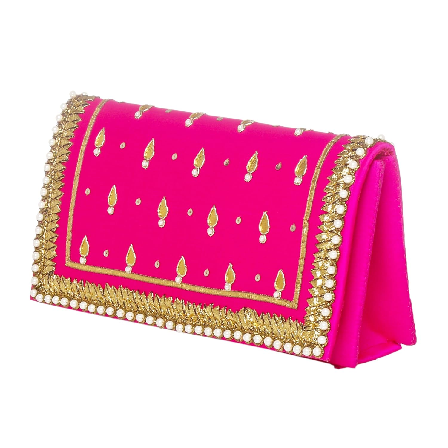 monokrome new york hudson pink womens art silk party clutch