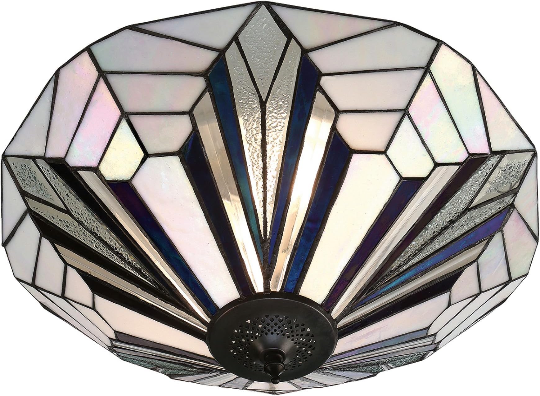 Astoria Large Tiffany Style Two Light Flush Ceiling Fixture - Interiors 1900 63935
