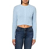 Forever 21 Womens Fuzzy Cable Knit Cropped Sweater