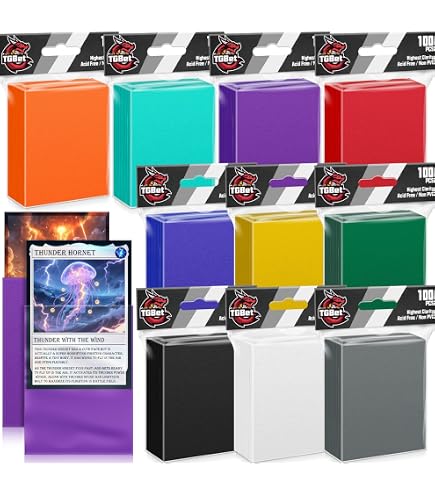 1000ct MTG Card Sleeves, 10 Colors Matte Trading Card Sleeves, Textured Back Deck Card Protectors Penny Card Sleeve for Baseball Football MTG TCG Sports Game Cards : Toys & Games
