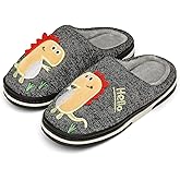 INMINPIN Boys Girls Cozy House Slippers Warm Plush Winter Cotton Slipper Kids Cute Dinosaur Indoor Shoes Non-Slip