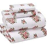 RUVANTI Flannel Sheets King Size - 100% Cotton Double Brushed King Size Sheets Set - Deep Pockets 16 Inches Bed Sheets - All Seasons Breathable & Extra Soft - Warm & Cozy, 4 Piece, Bali