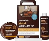 Furniture Clinic Wood Wax Kit Cleaner Polish Cloth for Furniture Worktops Doors