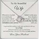 IPINK-To My Wife Necklace Gift from Husband – Heartfelt Jewelry with Message Card – Romantic Anniversary, Birthday or Valentine’s Day Gift
