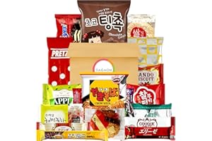 Dagaon Korean Japanese Snack Box 20 Count - Collection of Snacks Including Ramen, Biscuits, Cookies, Pies, Crackers, Chips, Candies and Much More from Japan and Korea. Dagashi Assortments Set.