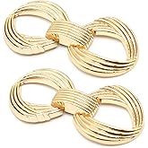 Jacob Bicerri 2.65 Inch (67mm) Gold Zinc Alloy Metal Shoe Buckle - 2 Pcs - Vintage, Western Style