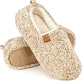 EverFoams Women’s Soft Curly Full Slippers Memory Foam Lightweight House Shoes Cozy Loafer with Polar Fleece Lining