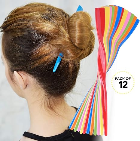 Rc Roche Ornament 12 Pcs Womens Fashion Hair Sticks Flat Twist