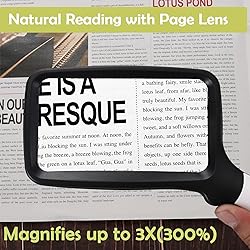 Magnifying Glass with Light, Folding Handheld 3X