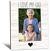 Beliran Gigi Gifts Picture Frame 5x7, GigiGrandma Photo Frame, Christmas Mothers Day Birthday Gifts for GigiGrandma from Grandkids, I Love My Gigi Wooden Picture Photo Frames for Desk Home Room Decor