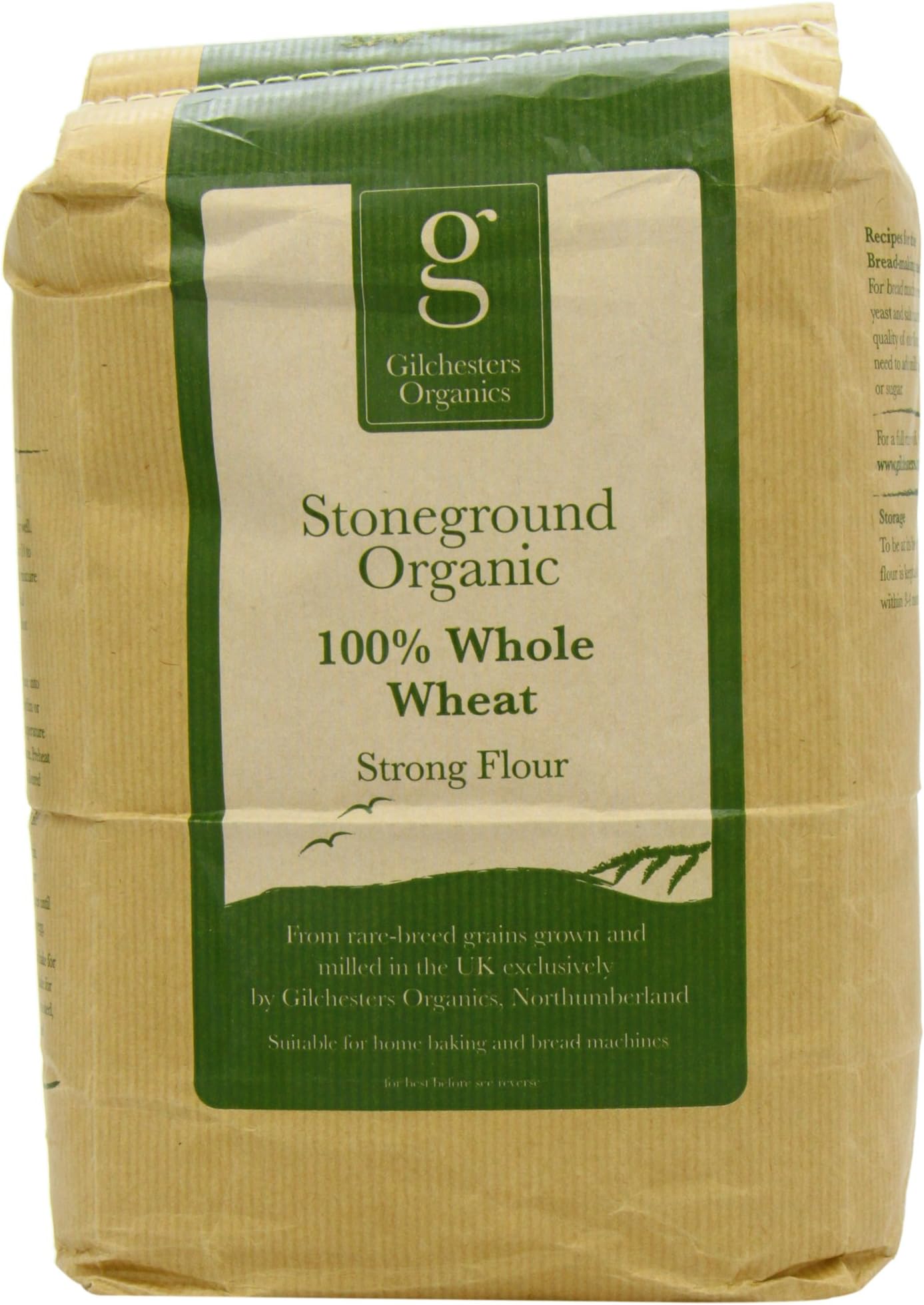 Gilchesters Organics Organic Stoneground Wholewheat Strong Flour 3.5 K g (Pack of 4)